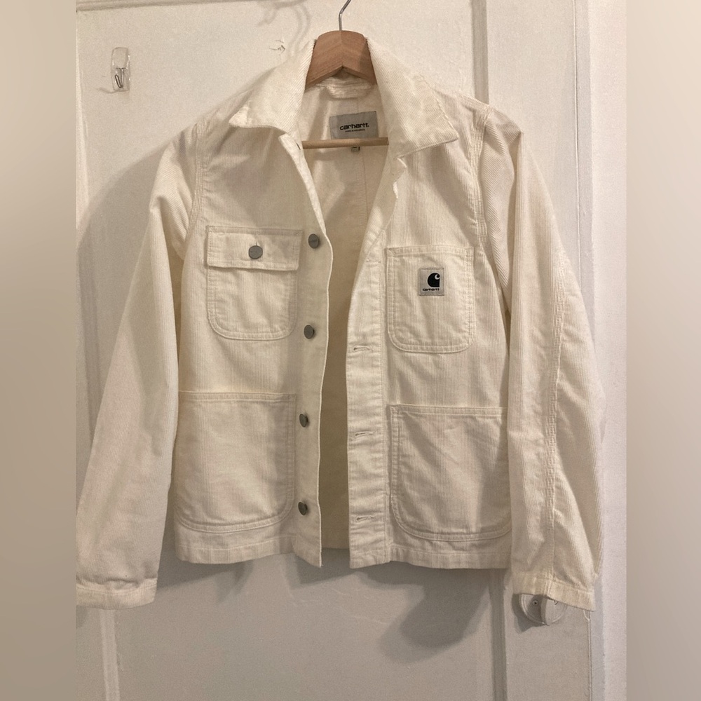 Carhartt Work In Progress Michigan Chore Coat, women’s XS white corduroy